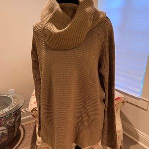 VINCE cowl neck camel colored tunic sweater. Size Medium.